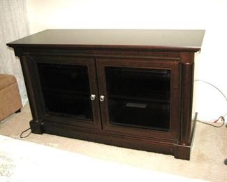 #5 - $40.00 - Glass front credenza or TV cabinet 49"x19"x28"
