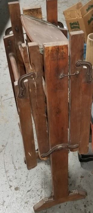 Antique Folding Bench and Wringer 