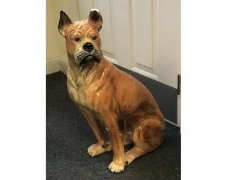 Large Plaster Boxer Dog as is.  