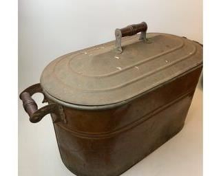 Vintage Boiler with lid and wooden handles