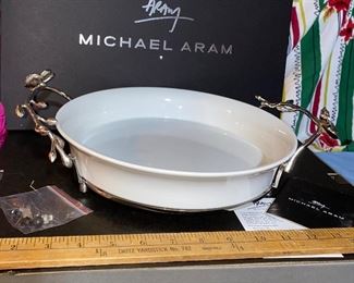 Michael Aram White Orchid Plie Plate New in box $98.00