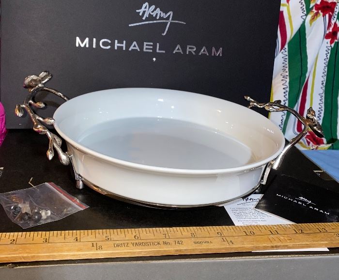 Michael Aram White Orchid Plie Plate New in box $98.00