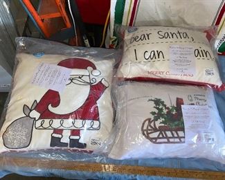 Levtex Home Holiday Pillows Santa is 18X18 inches, Sleigh is 14X18 and Dear Santa is 14X18. $36.00 These are new 