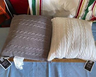 Abode Cable Knit Pillows 100% Cotton New with Tags $30.00