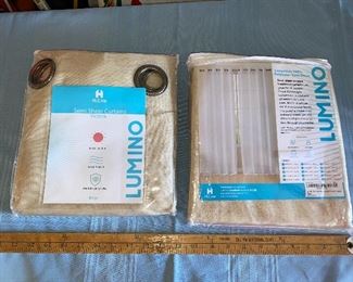 HLC.me Semi Sheer Curtains Lumino Set of 4 Panels Beige 54X84 New $45.00