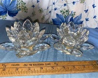 Shannon Crystal Flower Candle Holders $18.00