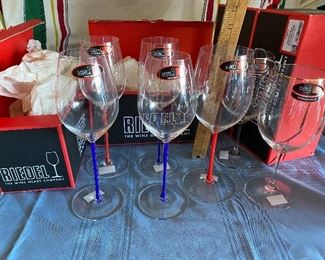 Riedel Hand Made Fatto A Mano Wine Glasses New 7 Stems, Zinfandel, Red, and Champagne $280.00
