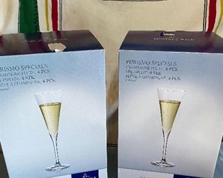 Villeroy & Boch Purismo Specials Champagne Flutes 8 Glasses New $30.00 for both boxes