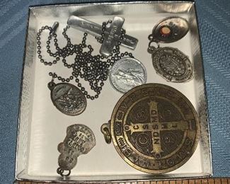 Box with religious pendants $7.00