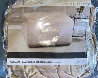 SureFit Premier Collection Stretch Suede in Cement Ottoman Cover Fits Most Ottomans 92X118 inches new $15.00 