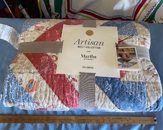 Martha Stewart Artisan Full/Queen Quilt Americana Star New $95.00