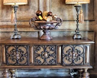 Ambella Home Leather Top, Buffet/Sideboard                   56" W x 20" D x 36" H.