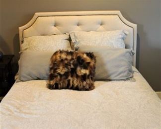 This headboard is not for sale.  The bedding and queen size mattress and box springs are for sale.