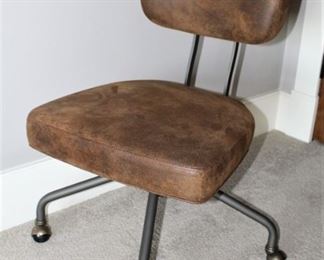 Pottery Barn Teen Brown faux leather desk chair             19" W X 22" D