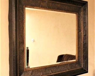 Framed mirror: Meas.  56" W x 46" H