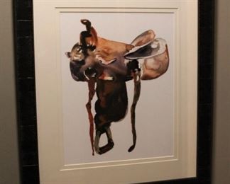 Framed and matted saddle picture.