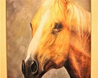 Horse head painting, 31 1/2" W x 47" H.