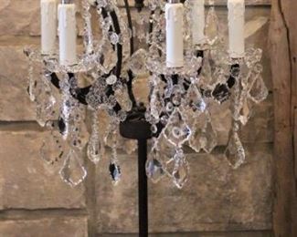 Restoration Hardware Rococo Iron and Crystal Table Lamp.