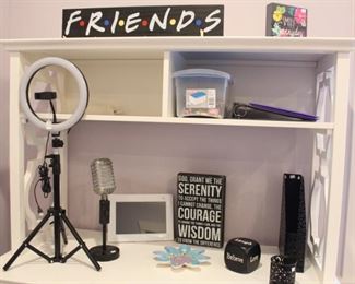 Items displayed on this desk are for sale.  The desk stays with home.