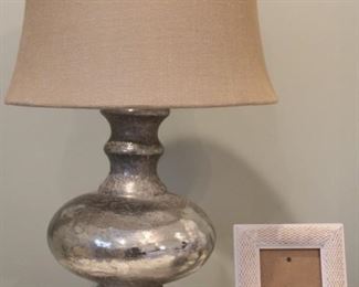 Pair of mercury glass lamps.