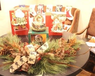 Fitz and Floyd Christmas pieces.  The chair and table are not for sale.