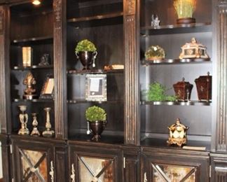 Versailles, Phillippe Langdon Chestnut Mink Twelve  Shelves, three doors in base hutch.                                       
100" (8ft. 4in.) W  X 94" H X 21" D