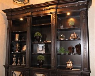 Versailles, Phillippe Langdon Chestnut Mink Twelve  Shelves, three doors in base hutch.                                       
100" (8ft. 4in.) W  X 94" H X 21" D