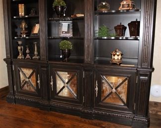 Versailles, Phillippe Langdon Chestnut Mink Twelve  Shelves, three doors in base hutch.                                       
100" (8ft. 4in.) W  X 94" H X 21" D