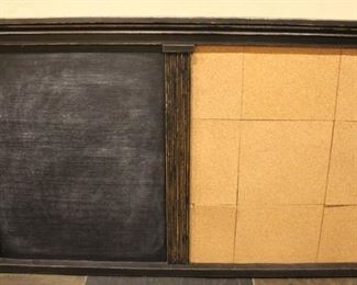 Combined chalk and bulletin board.