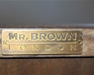 Mr. Brown London furniture nameplate.