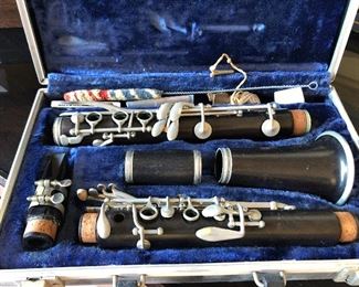 Vintage clarinet and case