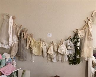 Christening gowns and vintage baby clothes, etc.