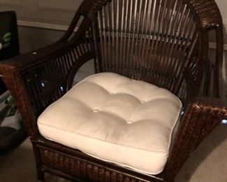 XL rattan chair with cushion