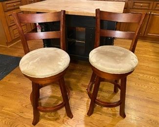 Bar Height Suede Stools (FOUR)