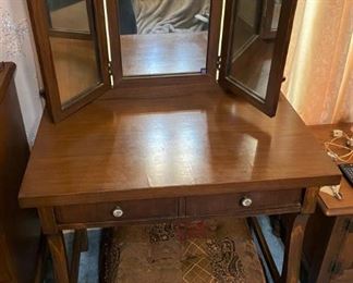 ANTIQUE DRESSING TABLE & STOOL