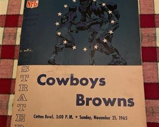 Vintage Original 1965 Cowboys - Browns Cotton Bowl Program.