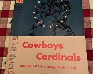 Vintage Original 1965 Cowboys - Cardinals Cotton Bowl Program.