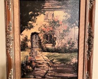 OIL PAINTING ON CANVAS "THE BISHOP'S ROSES" SIGNED AND NUMBERED BY MARTY BELL.