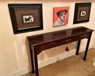 JUST A VERY SMALL PIECE OF ALL THE ARTWORK WE HAVE. SOFA TABLE