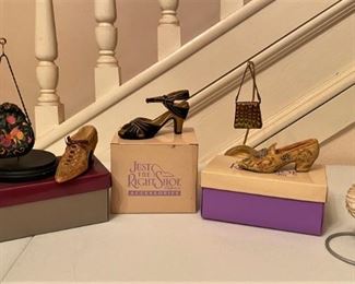 A COLLECTION OF JUST THE RIGHT SHOE AND PURSES