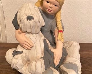 VINTAGE CHALKWARE SNEAKER KIDS SCULPTURE by DAZE MORGENSEN WITH AUSTIN PRODUCTION 1986