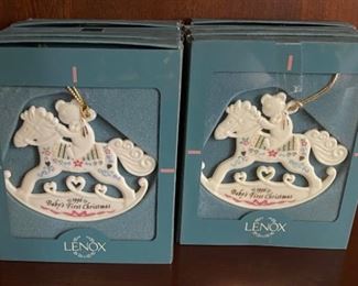 COLLECTIBLE LENOX CHRISTMAS ORNAMENTS.