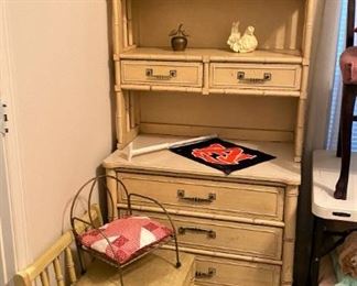 VINTAGE BAMBOO STYLE HUTCH.