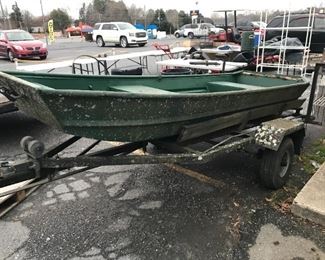 John boat with trailer and Trolling Motor