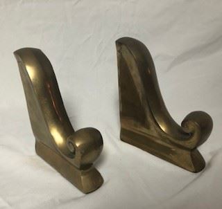 Solid brass bookends