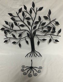 Metal wall art, "Tree of Life", black matte painted