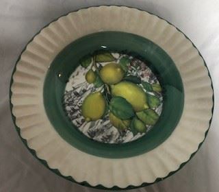 Italian glazed ceramic shallow serving bowl, from Turin. 