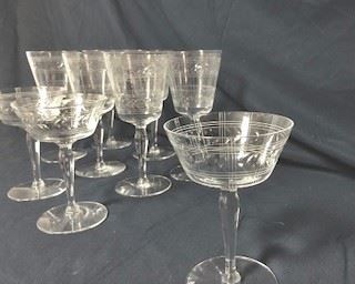 Drinkware set, 6 water glasses, 3 sorbet glasses.