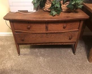 ANTIQUES SIDE CABINET WITH DRAWERS