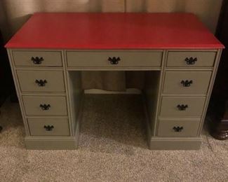 RED GREY DESK